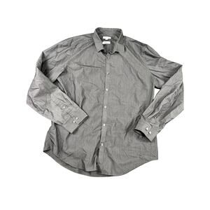 Calvin Klein Infinite Slim Fit Dress Shirt Men’s XL Gray Excellent